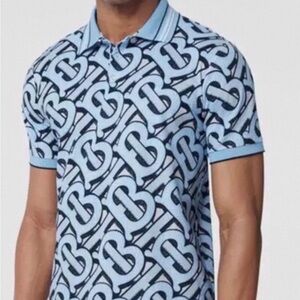 Burberry Light Blue Monogram Polo Shirt